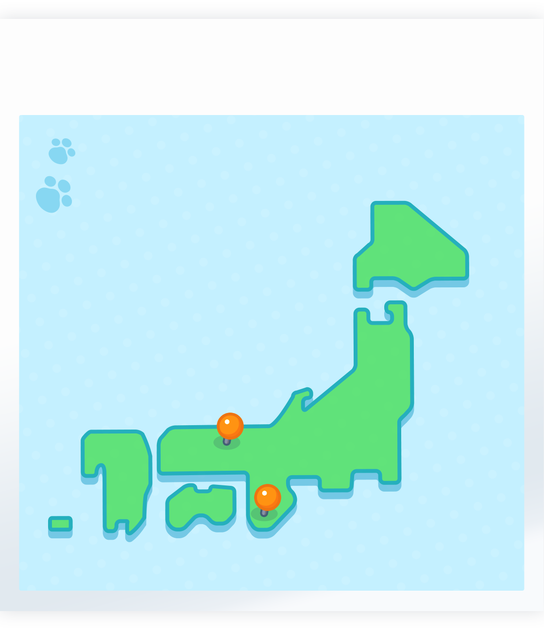 全国制覇までの状況を示す日本地図
